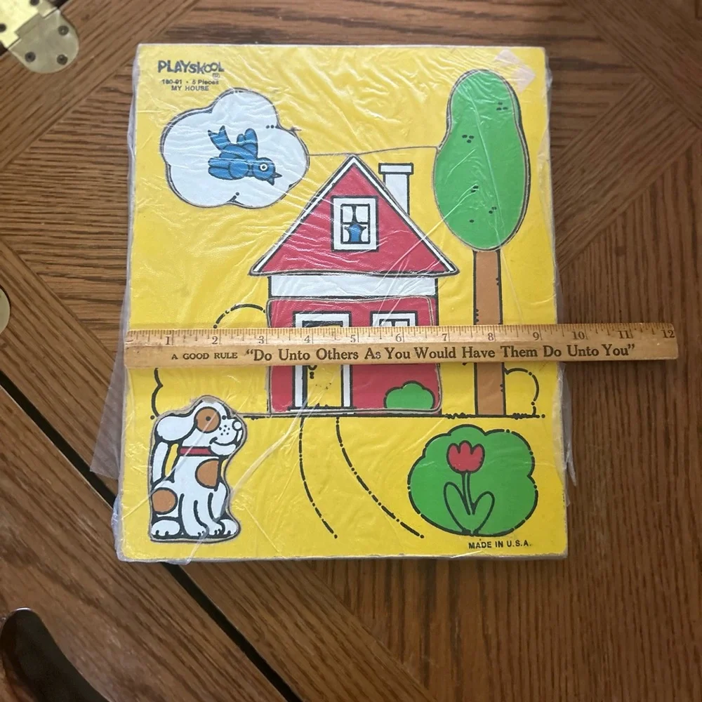 Vintage Playskool My House Wooden Puzzle